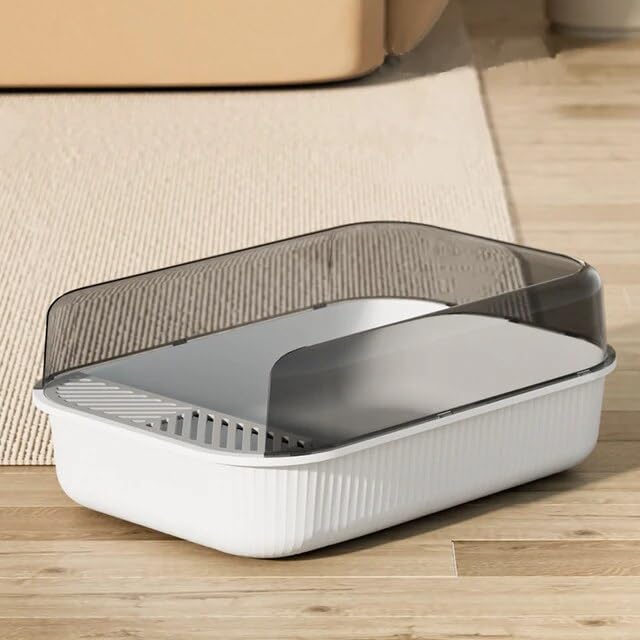 Bac à litière XXL Anti-Éclaboussure (Inclus Pelle de Nettoyage)